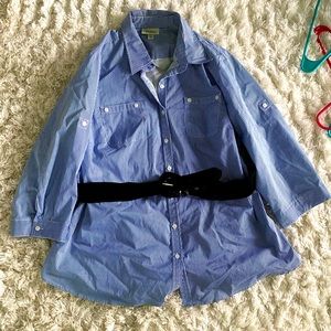 Dress barn blouse with high waisted belt